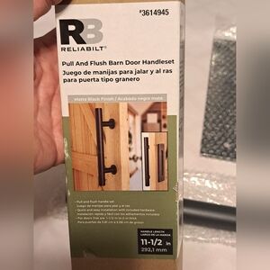Barn Door Handle Handleset Black By Reliabilt NEW!